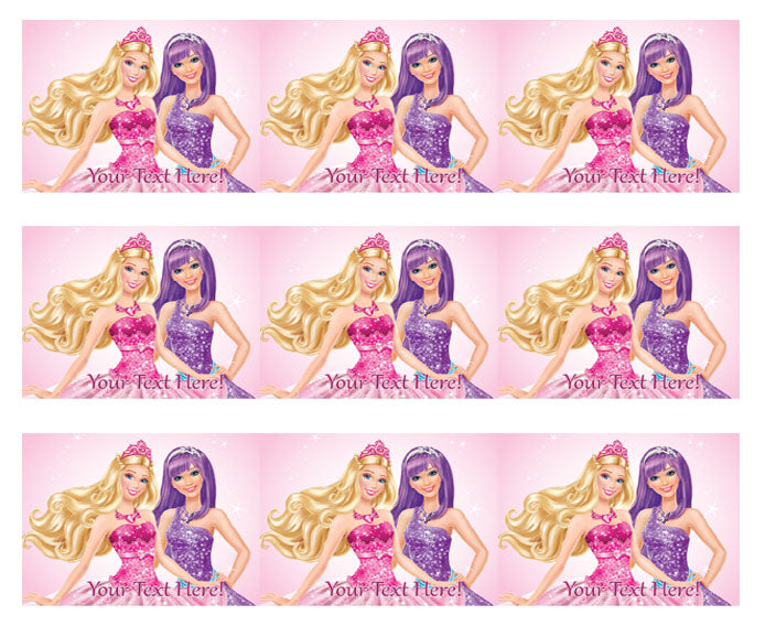 Barbie Princess and the Popstar (Nr1) - Edible Cake Topper, Cupcake Toppers, Strips