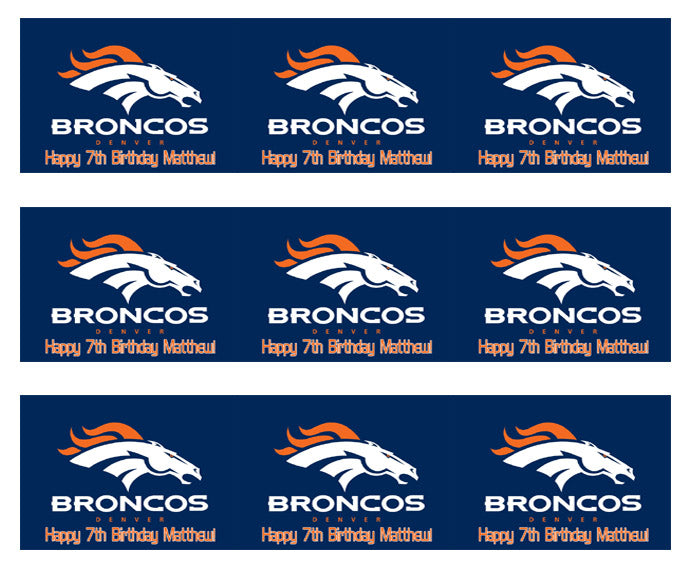 Denver Broncos (Nr2) - Edible Cake Topper, Cupcake Toppers, Strips