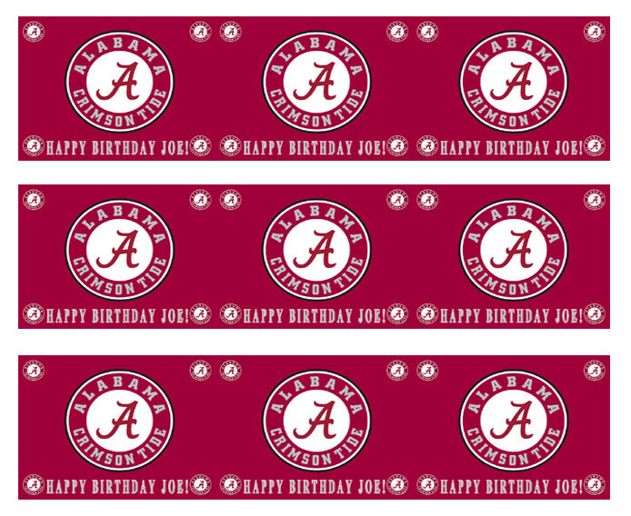 ALABAMA CRIMSON TIDE UNIVERSITY - Edible Cake Topper, Cupcake Toppers, Strips