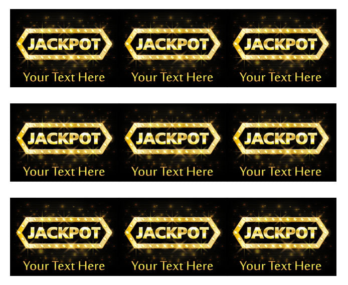 Jackpot gold casino lotto label - Edible Cake Topper, Cupcake Toppers, Strips