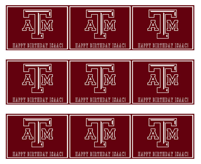 Texas A&M University - Edible Cake Topper OR Cupcake Topper, Decor