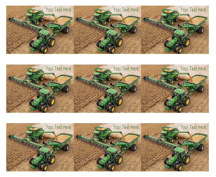 John Deere combine and tractor - Edible Cake Topper, Cupcake Toppers, Strips