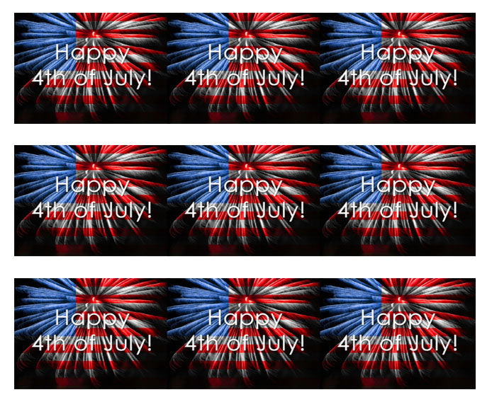 4th of July (Nr3) - Edible Cake Topper, Cupcake Toppers, Strips