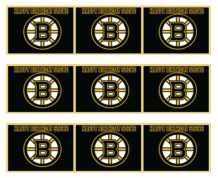 Boston Bruins - Edible Cake Topper, Cupcake Toppers, Strips