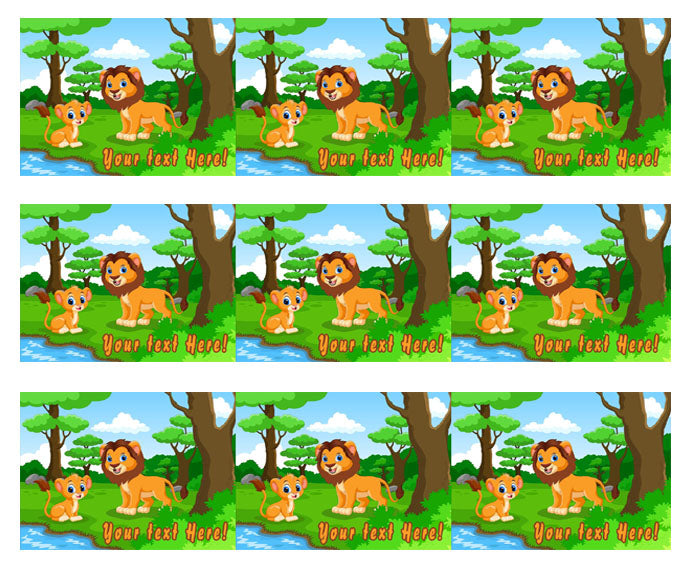 Baby Lion - Edible Cake Topper, Cupcake Toppers, Strips