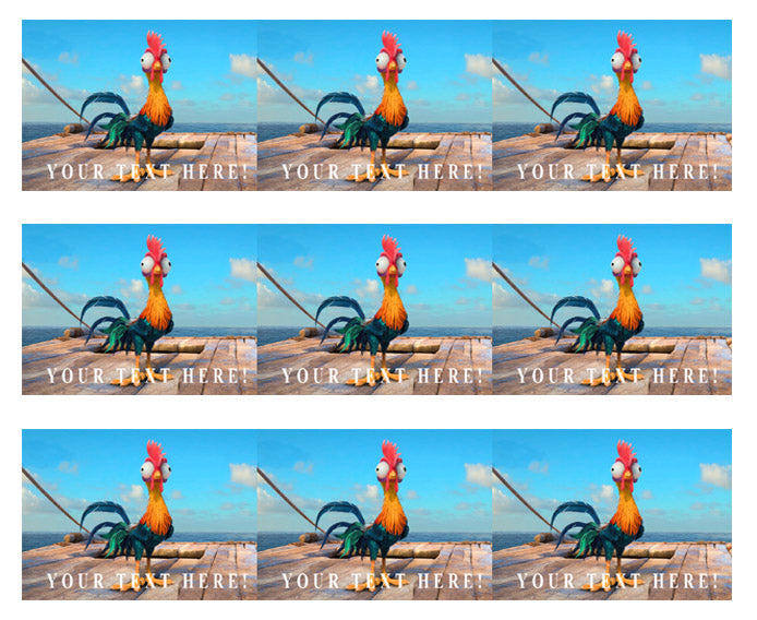 Moana hei hei chicken - Edible Cake Topper, Cupcake Toppers, Strips