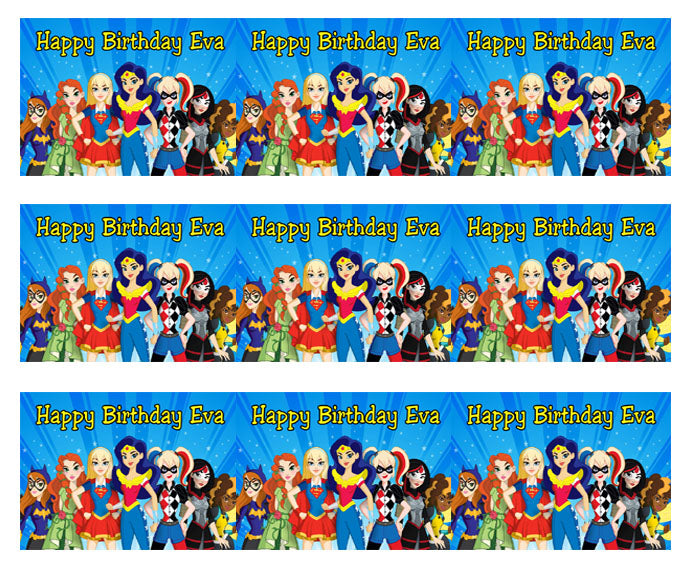 DC Superhero Girls - Edible Cake Topper, Cupcake Toppers, Strips