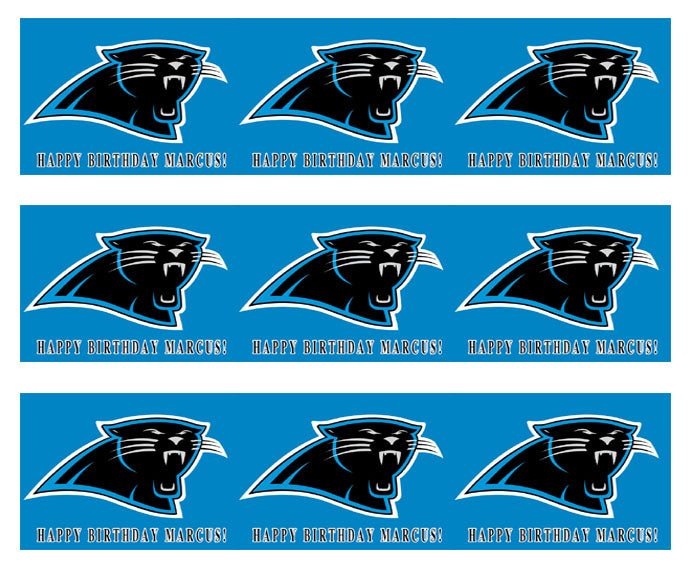 Carolina Panthers - Edible Cake Topper, Cupcake Toppers, Strips