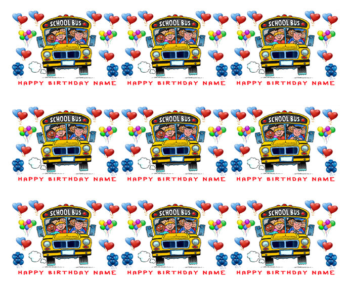 School Bus  - Edible Cake Topper OR Cupcake Topper, Decor