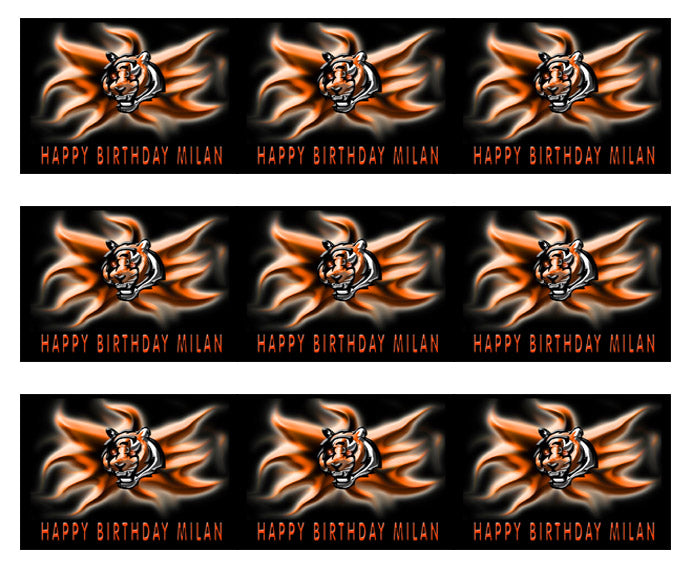 CINCINNATI BENGALS (Nr2) - Edible Cake Topper, Cupcake Toppers, Strips