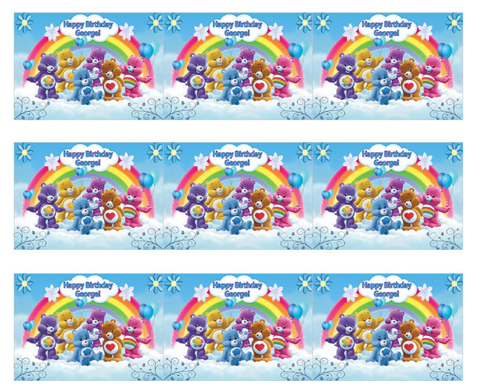 Care bears - Edible Cake Topper, Cupcake Toppers, Strips