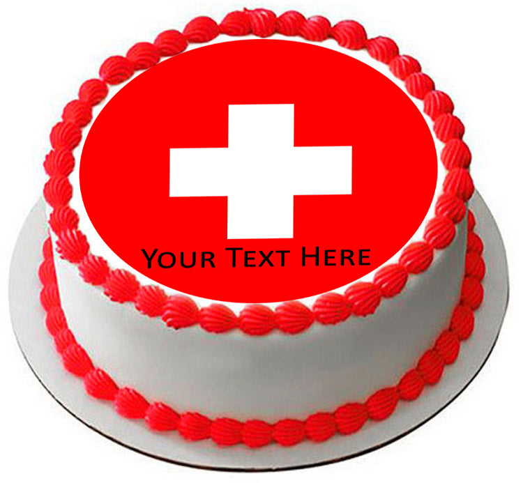 Switzerland flag - Edible Cake Topper, Cupcake Toppers, Strips