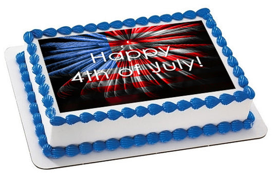 4th of July (Nr3) - Edible Cake Topper, Cupcake Toppers, Strips