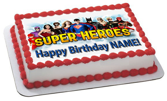 Superheroes 2 Edible Birthday Cake Topper, Decor - Edible Prints On Cake (Edible Cake &Cupcake Topper)