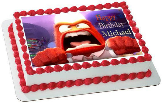 Inside Out Anger 4 Edible Birthday Cake Topper OR Cupcake Topper, Decor - Edible Prints On Cake (Edible Cake &Cupcake Topper)