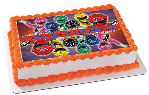 Power Rangers Super Megaforce (Mirror Picture) Edible Birthday Cake Topper OR Cupcake Topper, Decor - Edible Prints On Cake (Edible Cake &Cupcake Topper)