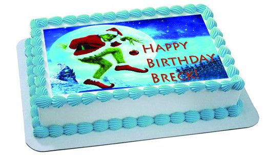 How the Grinch Stole Christmas 2 Edible Birthday Cake Topper OR Cupcake Topper, Decor - Edible Prints On Cake (Edible Cake &Cupcake Topper)