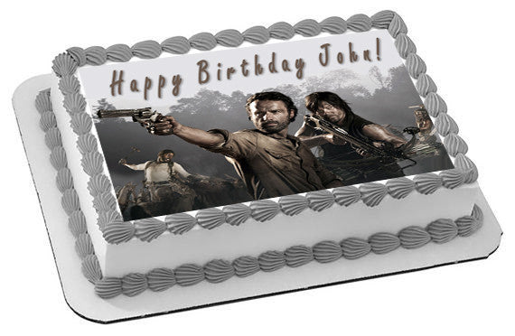 The Walking Dead 1 Edible Birthday Cake Topper OR Cupcake Topper, Decor - Edible Prints On Cake (Edible Cake &Cupcake Topper)