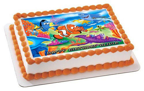 NEMO 1 Edible Birthday Cake Topper OR Cupcake Topper, Decor - Edible Prints On Cake (Edible Cake &Cupcake Topper)