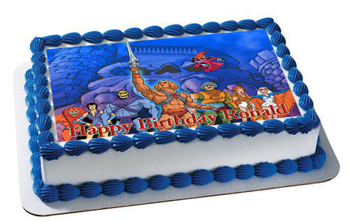 He Man And The Masters Edible Birthday Cake Topper OR Cupcake Topper, Decor - Edible Prints On Cake (Edible Cake &Cupcake Topper)