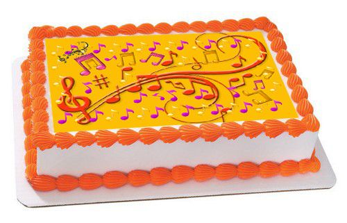 Music Note Edible Birthday Cake Topper OR Cupcake Topper - Edible Prints On Cake (Edible Cake &Cupcake Topper)