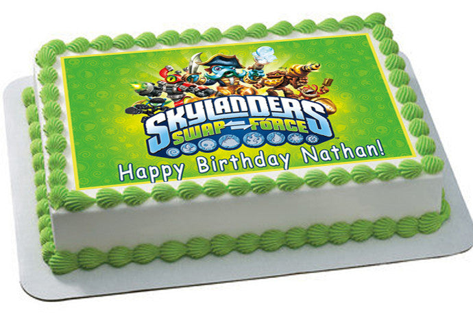 Skylanders Swap Force 2 Edible Birthday Cake Topper OR Cupcake Topper, Decor - Edible Prints On Cake (Edible Cake &Cupcake Topper)