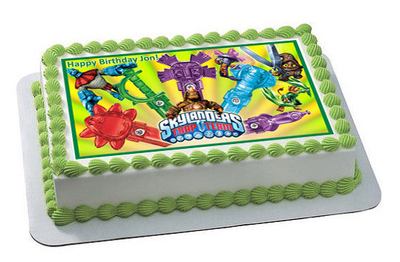 Skylanders Trap Team 2 Edible Birthday Cake Topper OR Cupcake Topper, Decor - Edible Prints On Cake (Edible Cake &Cupcake Topper)